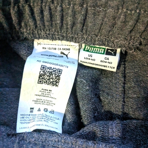 Puma Kids, Joggers. US Size L(14-16). CA(14-16). Grey. - Picture 9 of 11